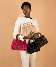 Load image into Gallery viewer, Pepe MOLL - Black Faux Fur Evening Bag with Detachable Crossbody Strap - 252471
