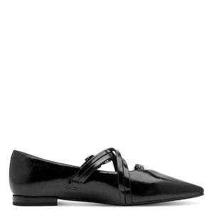 Tamaris Ladies Black Smart Flat Pump - 22160 001