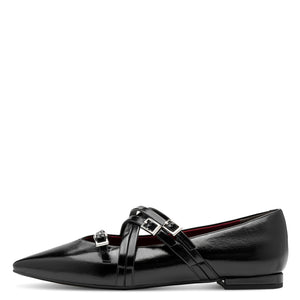 Tamaris Ladies Black Smart Flat Pump - 22160 001
