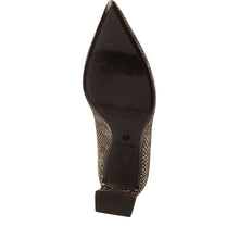 Load image into Gallery viewer, Tamaris Ladies Black / Natural Snake Print Smart Shoe - 22453 073
