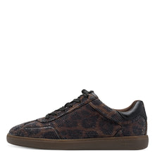 Load image into Gallery viewer, Tamaris Chocolate Leopard Sparkle Smart Laced Trainer - 23666 389
