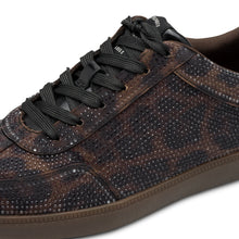 Load image into Gallery viewer, Tamaris Chocolate Leopard Sparkle Smart Laced Trainer - 23666 389
