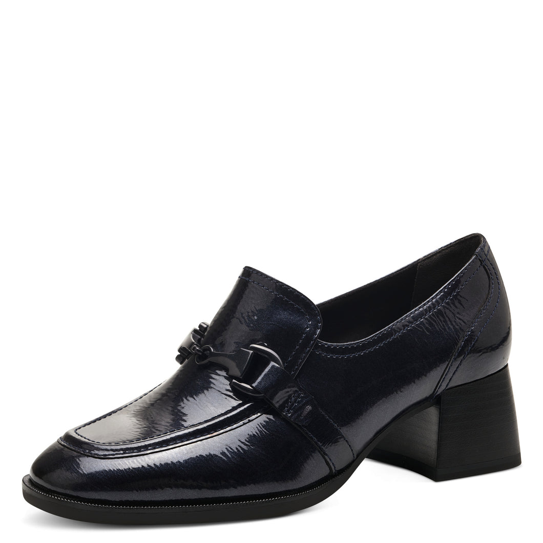 Tamaris Ladies Navy Loafer - Heel - 24434