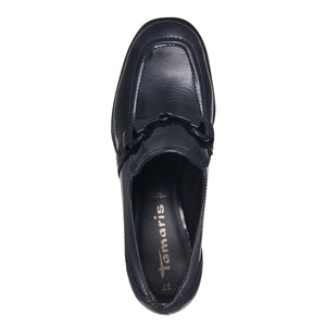 Tamaris Ladies Navy Loafer - Heel - 24434