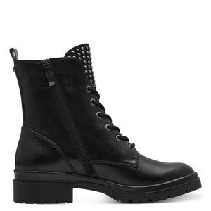 Tamaris Ladies Black Ankle Boot - Laced