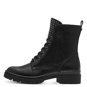 Tamaris Ladies Black Ankle Boot - Laced