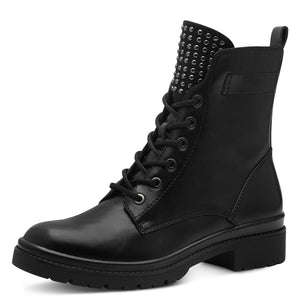 Tamaris Ladies Black Ankle Boot - Laced