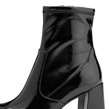 Load image into Gallery viewer, Tamaris Ladies Black Patent Heel Ankle Boot - 25357 018
