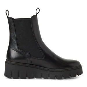 Tamaris Ladies Black Leather Pull On Boot - 25489 001