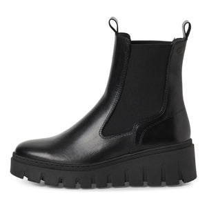 Tamaris Ladies Black Leather Pull On Boot - 25489 001