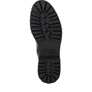 Tamaris Ladies Long Leg Black Boot with Stretch Panel - 25605
