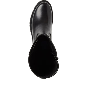 Tamaris Ladies Long Leg Black Boot with Stretch Panel - 25605