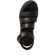 Load image into Gallery viewer, Tamaris Ladies Black Leather Chunky Look Sandal - Buckle Fastening - 28017
