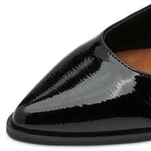 Load image into Gallery viewer, Marco TOZZI Ladies Black Patent Smart Flat Buckled Pump = 22128 018
