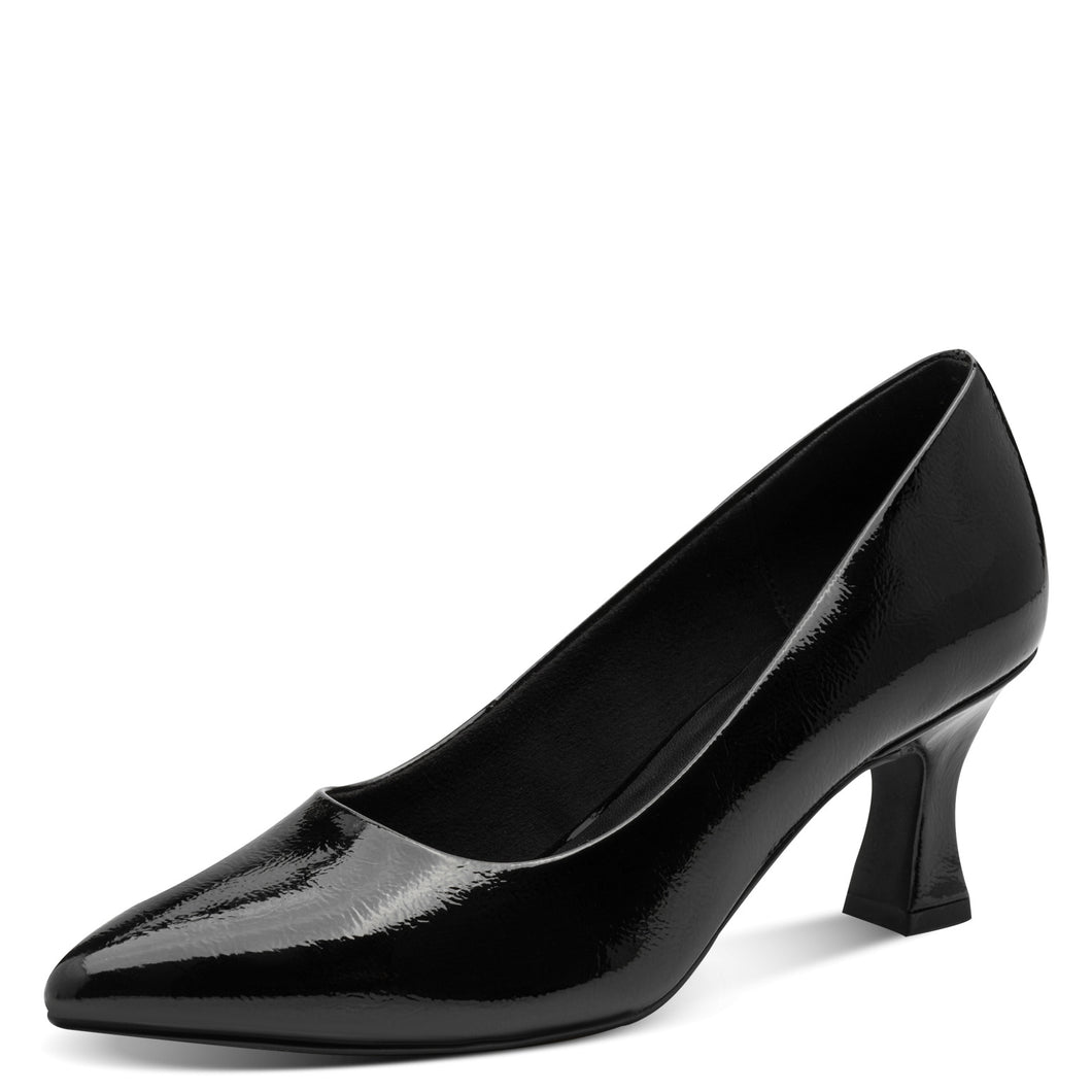 Marco Tozzi Ladies Black Patent Smart Shoe - 22420 018