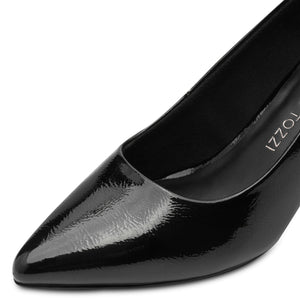 Marco Tozzi Ladies Black Patent Smart Shoe - 22420 018