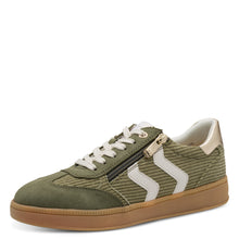Load image into Gallery viewer, Marco TOZZI Ladies Laced and Zip Khaki Casual Shoe - 23776 726
