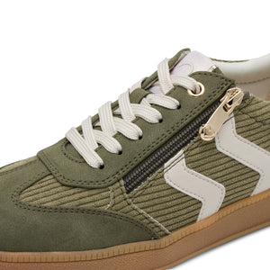 Marco TOZZI Ladies Laced and Zip Khaki Casual Shoe - 23776 726