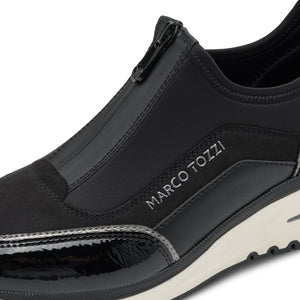 Marco Tozzi Ladies Black Front Zip Shoe - 24780 098