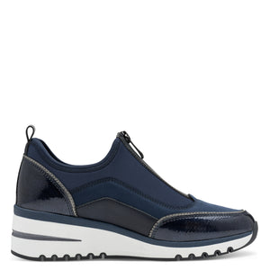 Marco Tozzi Ladies Navy Front Zip Casual Shoe = 24780 890