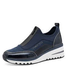 Load image into Gallery viewer, Marco Tozzi Ladies Navy Front Zip Casual Shoe = 24780 890
