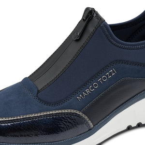 Marco Tozzi Ladies Navy Front Zip Casual Shoe = 24780 890