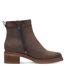 Load image into Gallery viewer, Marco Tozzi Ladies Chocolate Nubuck Ankle Boot - Zip Fastening - 25046
