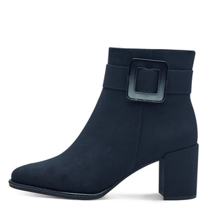 Marco Tozzi Ladies Navy Ankle Boot - Inside Zip Fastening - 25338