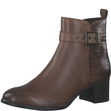 Load image into Gallery viewer, Marco Tozzi Ladies Tan Ankle Boot - Heel - Zip Fastening - 25354
