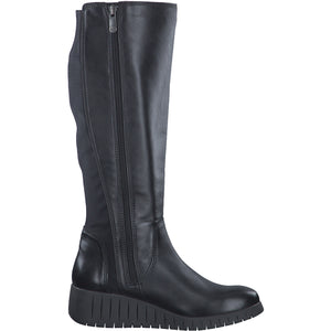 Marco Tozzi Ladies Black Leather Long Boot