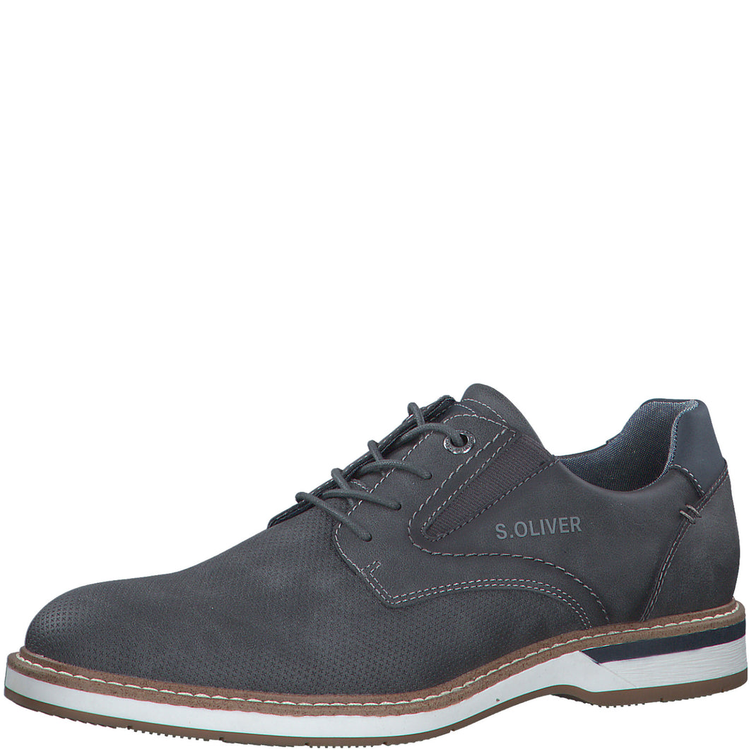S Oliver Mens Slate Grey Laced Smart Shoe - 13201