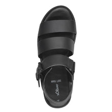 Load image into Gallery viewer, S Oliver Ladies Black Chunky Sandal - Buckle Fastening - 28710
