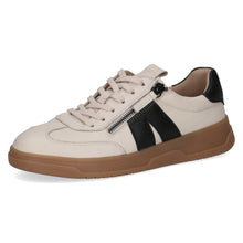 Load image into Gallery viewer, Caprice Ladies Pale Cream and Black Laced and Zip Casual Shoe - 23608 134
