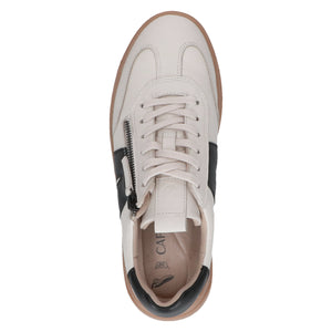 Caprice Ladies Pale Cream and Black Laced and Zip Casual Shoe - 23608 134