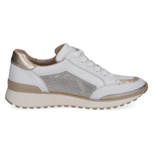 Load image into Gallery viewer, Caprice Ladies White and Gold Casual Shoe - Lace and Zip Fastening - 23701
