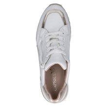 Load image into Gallery viewer, Caprice Ladies White and Gold Casual Shoe - Lace and Zip Fastening - 23701
