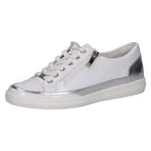 Load image into Gallery viewer, Caprice Ladies White Leather Casual Shoe - Laced and Zip Fastening - 23706
