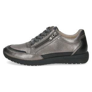 Caprice Ladies Gunmetal Grey Casual Comfort Laced and Zip Shoe - 23721 289