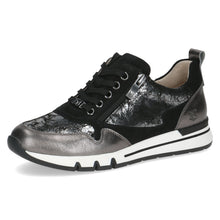 Load image into Gallery viewer, Caprice Ladies Grey Metallic Lace and Zip Shoe - 23757 288

