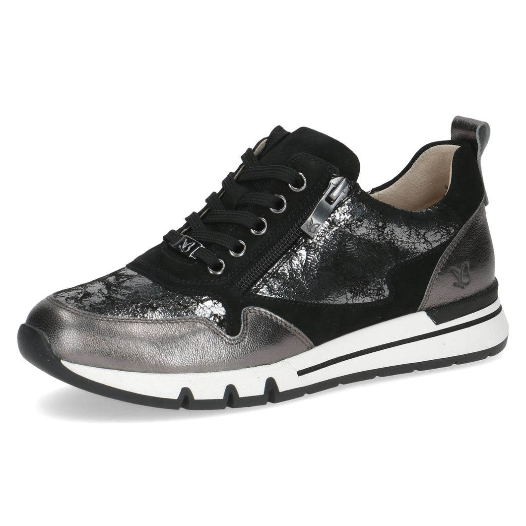 Caprice Ladies Grey Metallic Lace and Zip Shoe - 23757 288