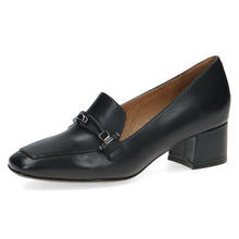 Load image into Gallery viewer, Caprice Ladies Navy Leather Loafer - Heel - 24300

