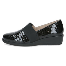 Load image into Gallery viewer, Caprice Ladies Slip on Black Croc Patent Shoe - 24351 014
