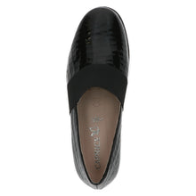 Load image into Gallery viewer, Caprice Ladies Slip on Black Croc Patent Shoe - 24351 014
