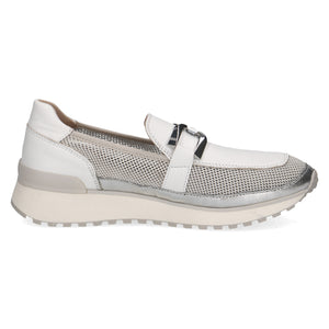 Caprice Ladies White / Silver Slip On Loafer - 24501