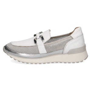 Caprice Ladies White / Silver Slip On Loafer - 24501