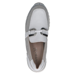 Caprice Ladies White / Silver Slip On Loafer - 24501