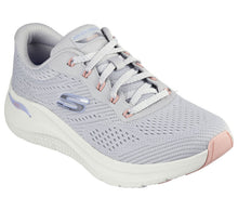 Load image into Gallery viewer, Skechers Ladies Light Grey Arch Fit Laced Trainer - Big League
