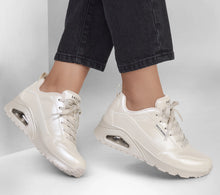 Load image into Gallery viewer, Skechers Ladies Uno Galactic Gal Laced Off White Trainer - 177104
