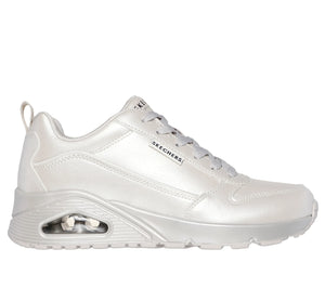 Skechers Ladies Uno Galactic Gal Laced Off White Trainer - 177104