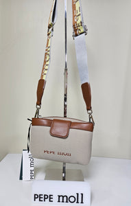 PEPE Moll Ladies Crossbody Small Handbag - Sand and Tan - 251183